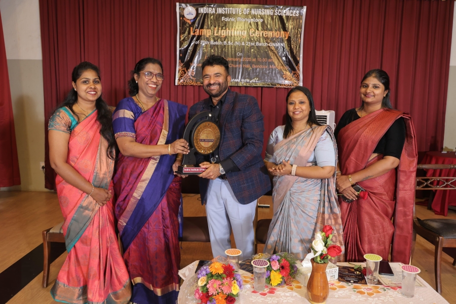 Lamp lightening Ceremony of Indira Nursing college was held on 24/01/2025